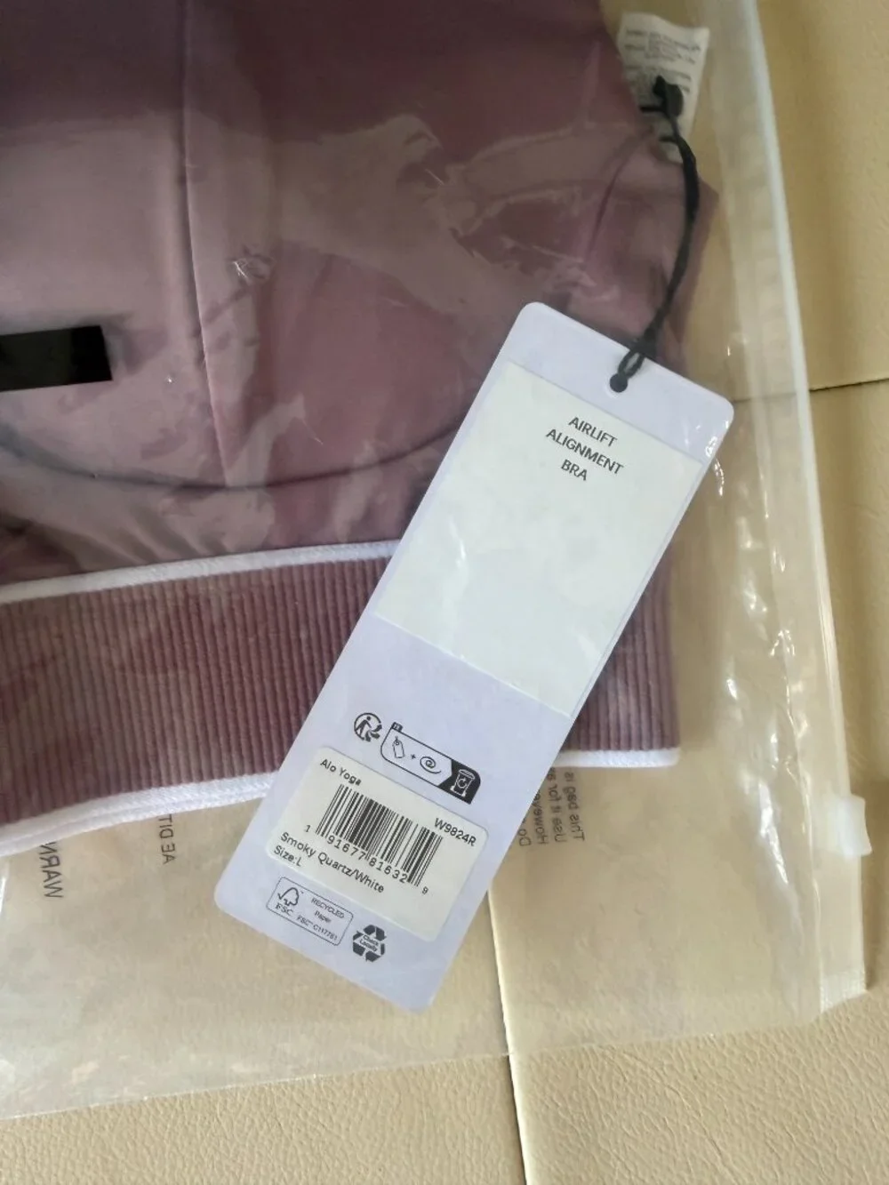 Alo Yoga Airlift Alignment Set NWT Size L Smoky Quartz Bra + Leggings